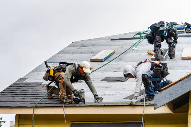 Professional Gutter Installation technician working in Sealy, TX